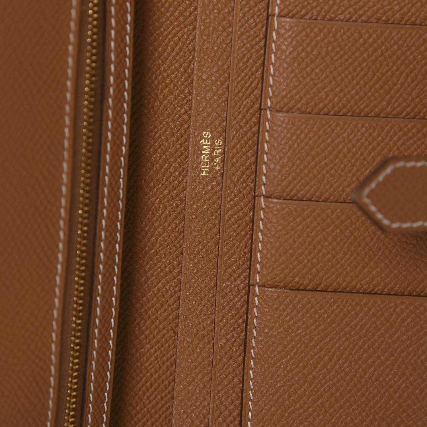 Hermes Epsom Bearn Gusset Wallet Gold 6 of 6