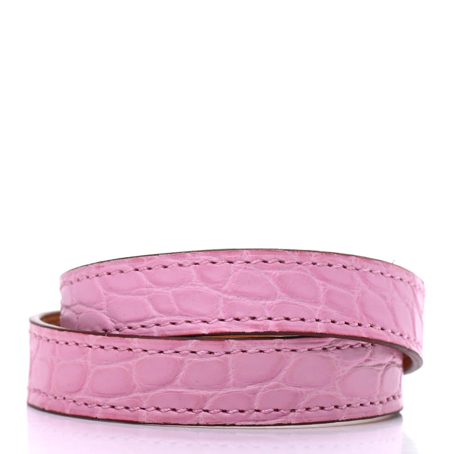 Matte Alligator Kelly Double Tour Bracelet T2 5P Pink