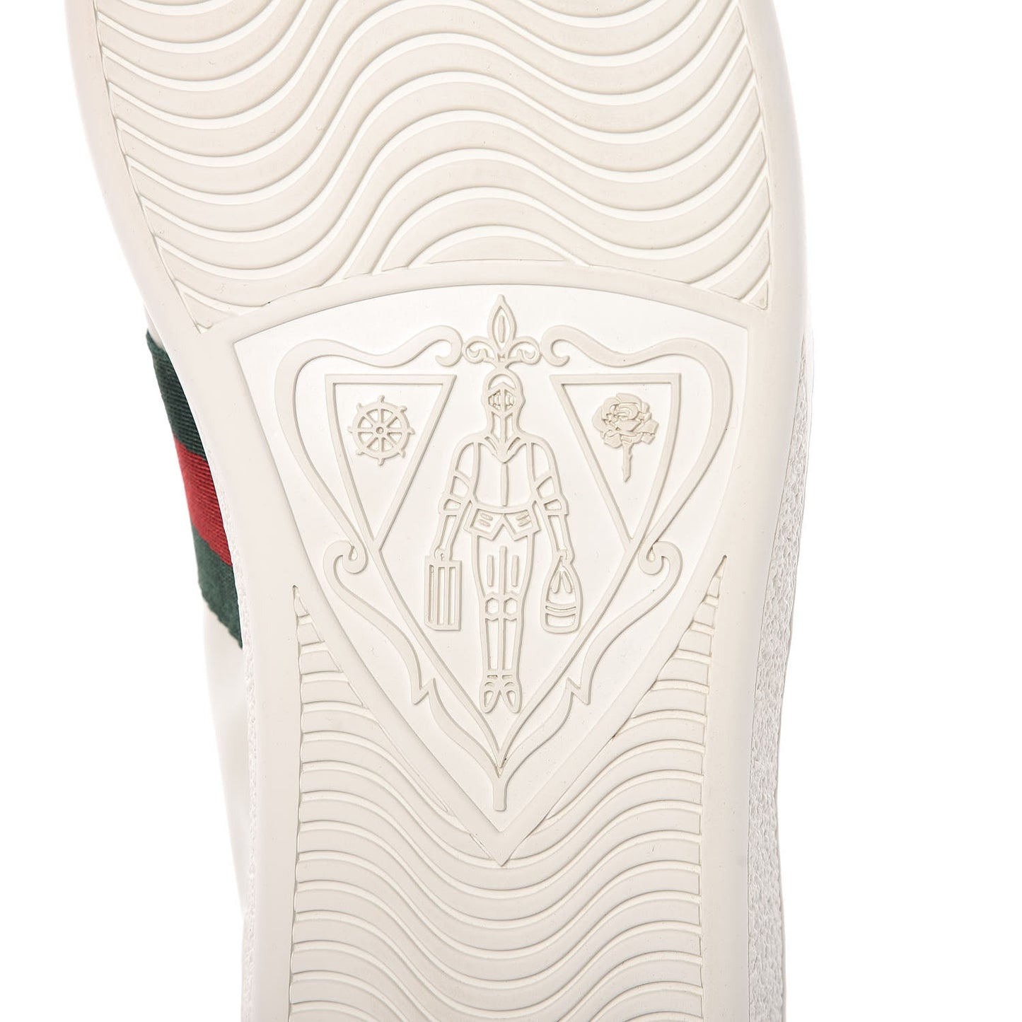 Calfskin Web Pearl Studded Ace Sneakers 38 White