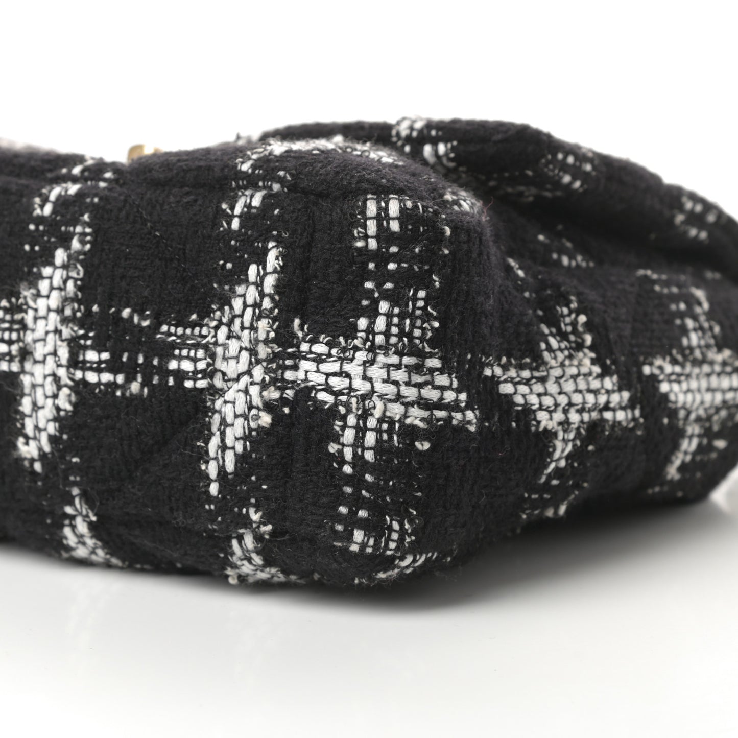 Tweed Quilted Large Chanel 19 Flap Black White