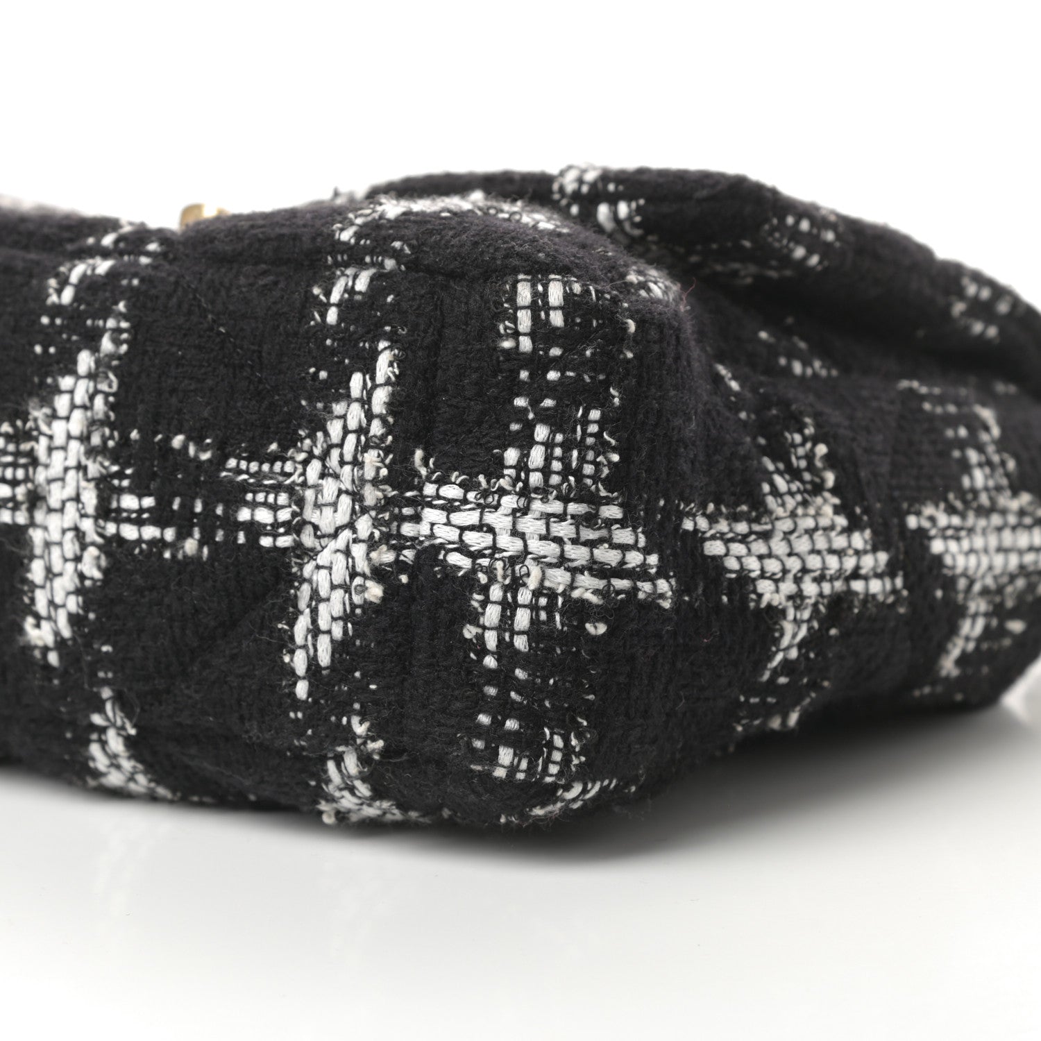 Chanel Tweed Quilted Large Chanel 19 Flap Black White 10 of 10