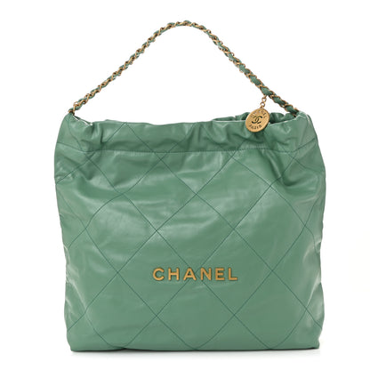 Chanel Shiny Calfskin Quilted Chanel 22 Light Green 1 of 11