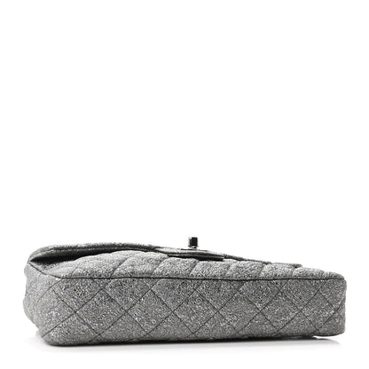 Chanel Metallic Crackled Calfskin Quilted East West Flap Dark Silver 4 of 10