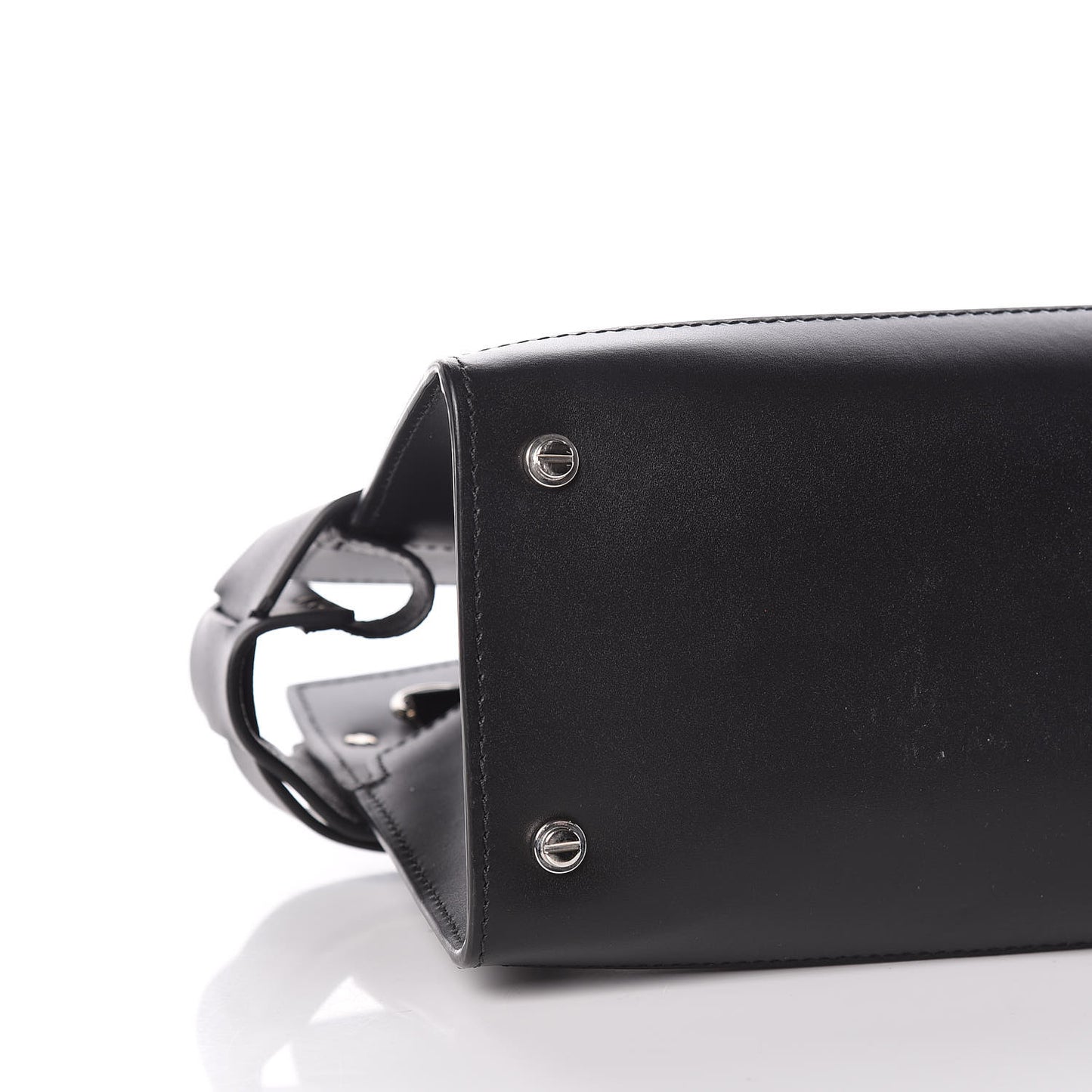 Smooth Calfskin Mini Horizon Satchel Black