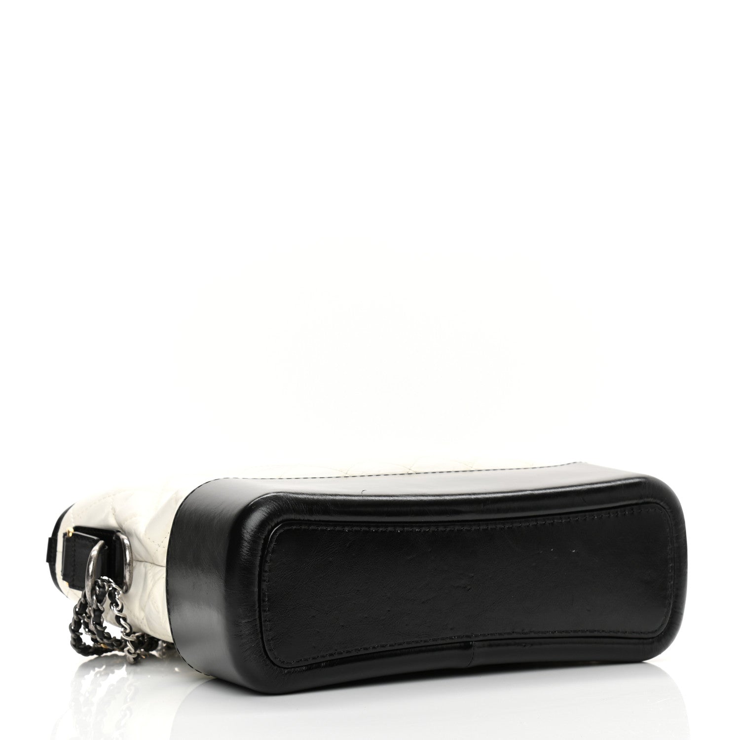 Chanel Aged Calfskin Quilted Medium Gabrielle Hobo Black White 4 of 11