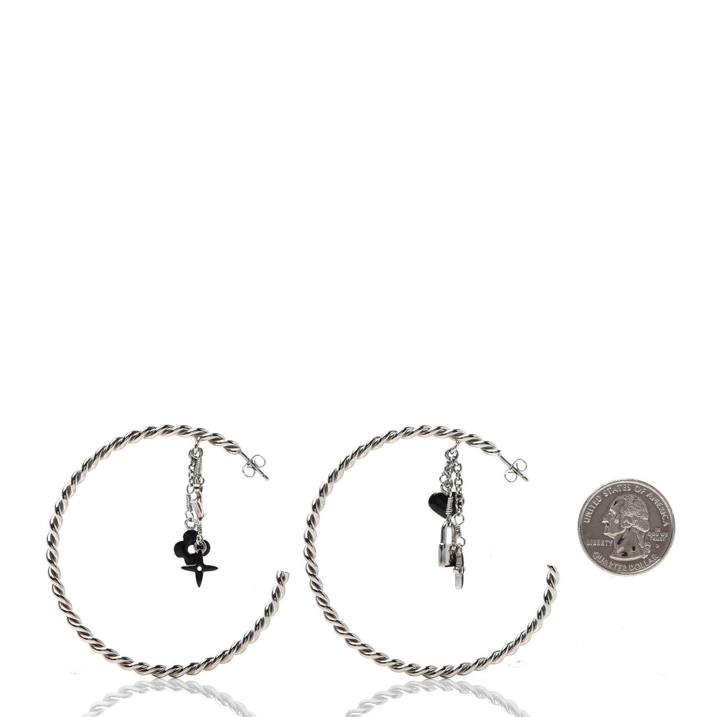 Sweet Monogram Creole Hoop Earrings Silver
