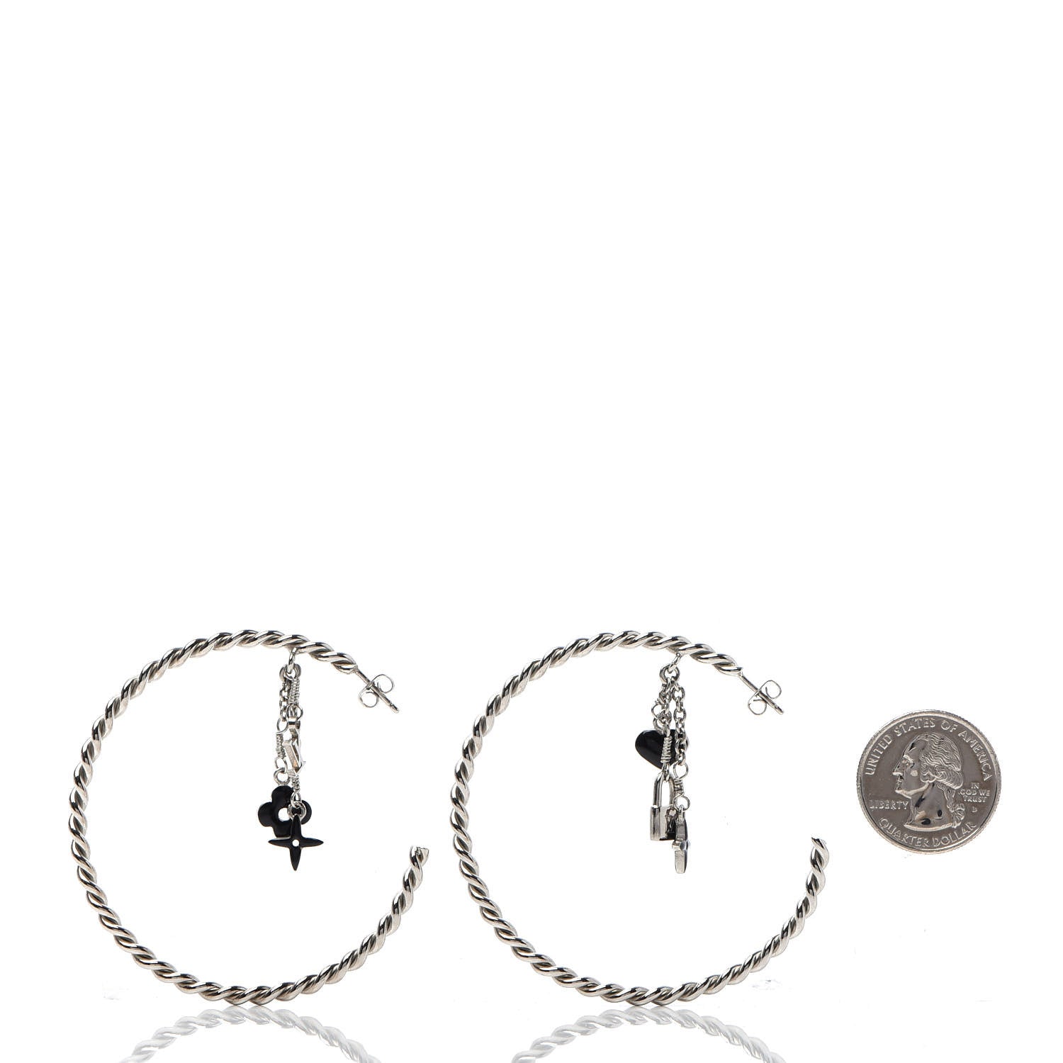 Louis Vuitton Sweet Monogram Creole Hoop Earrings Silver 2 of 6