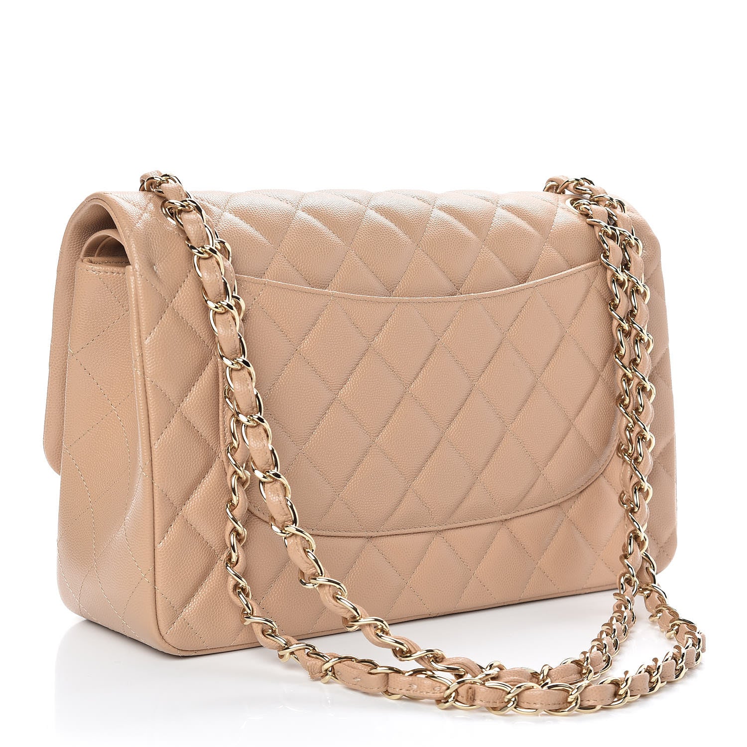 Chanel Caviar Quilted Jumbo Double Flap Beige 3 of 11