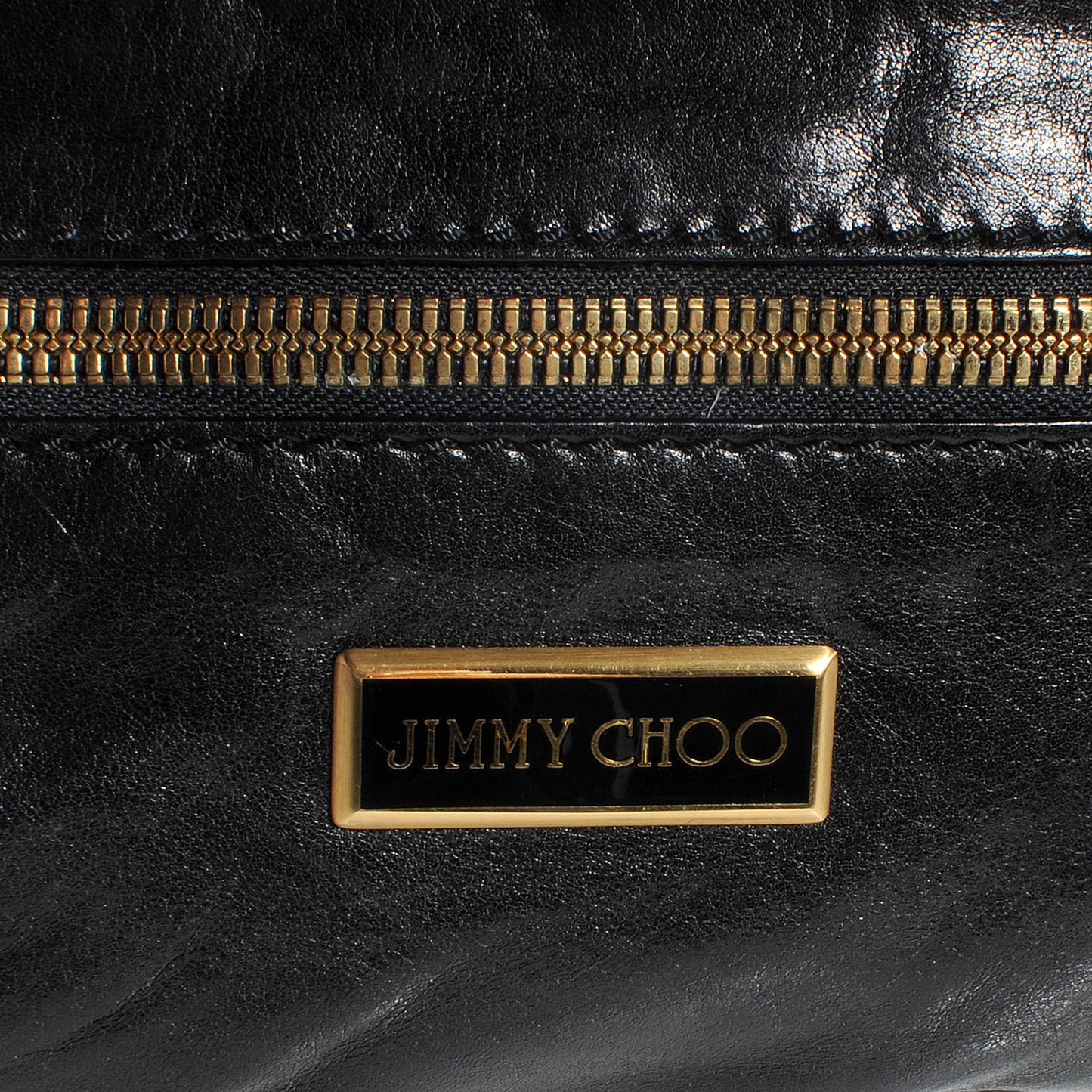 Leather Mave Foldover Clutch Black