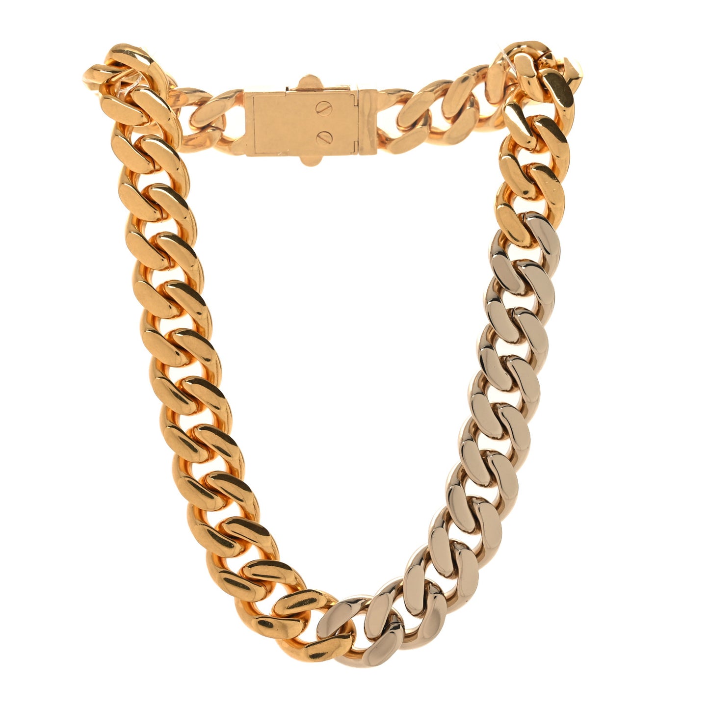 Metal Curb Chain Necklace Gold Silver