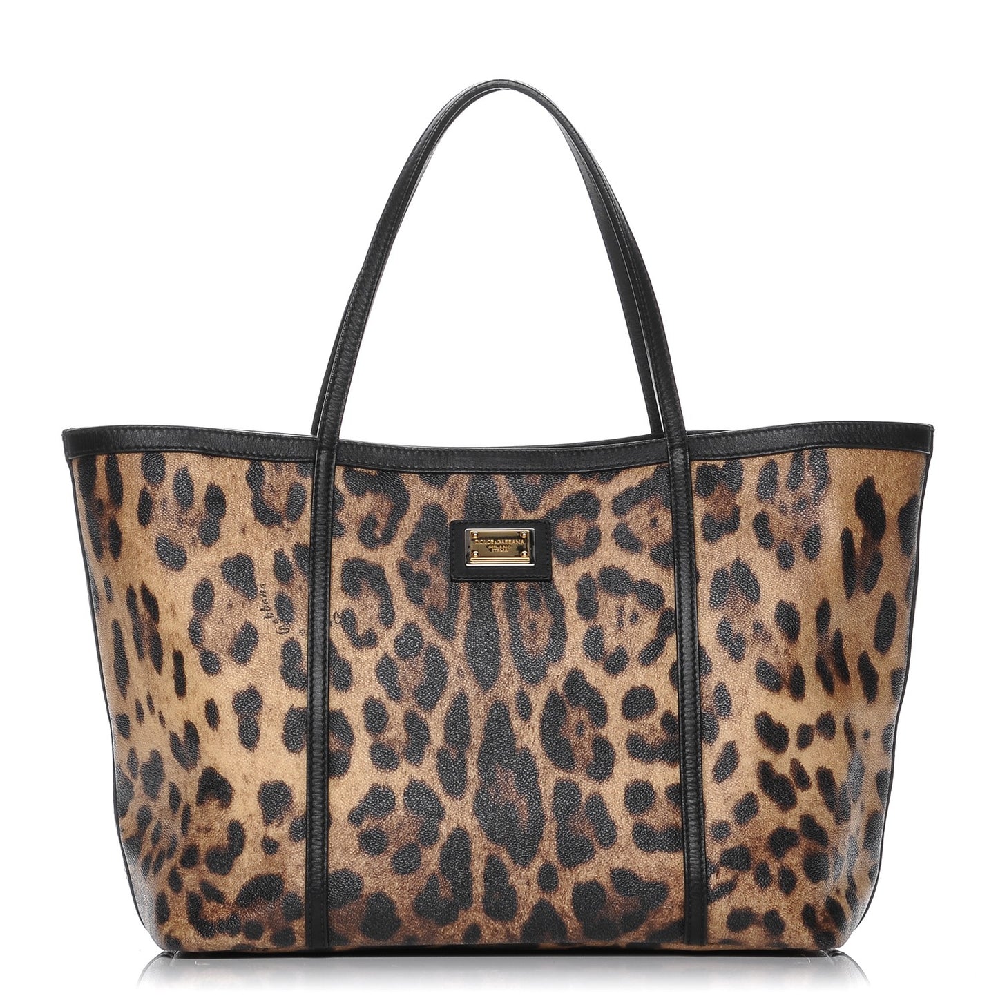 Coated Canvas Leopard Print Miss Escape Tote