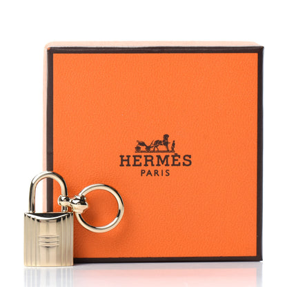 Hermes Permabrass Mini Loop Charms Cadenas Scarf Ring Gold 4 of 4