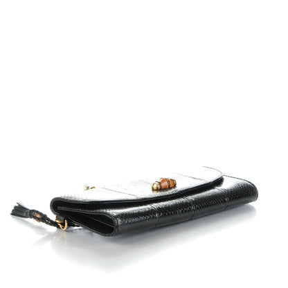 Gucci Python Bamboo Wristlet Clutch Black 4 of 8