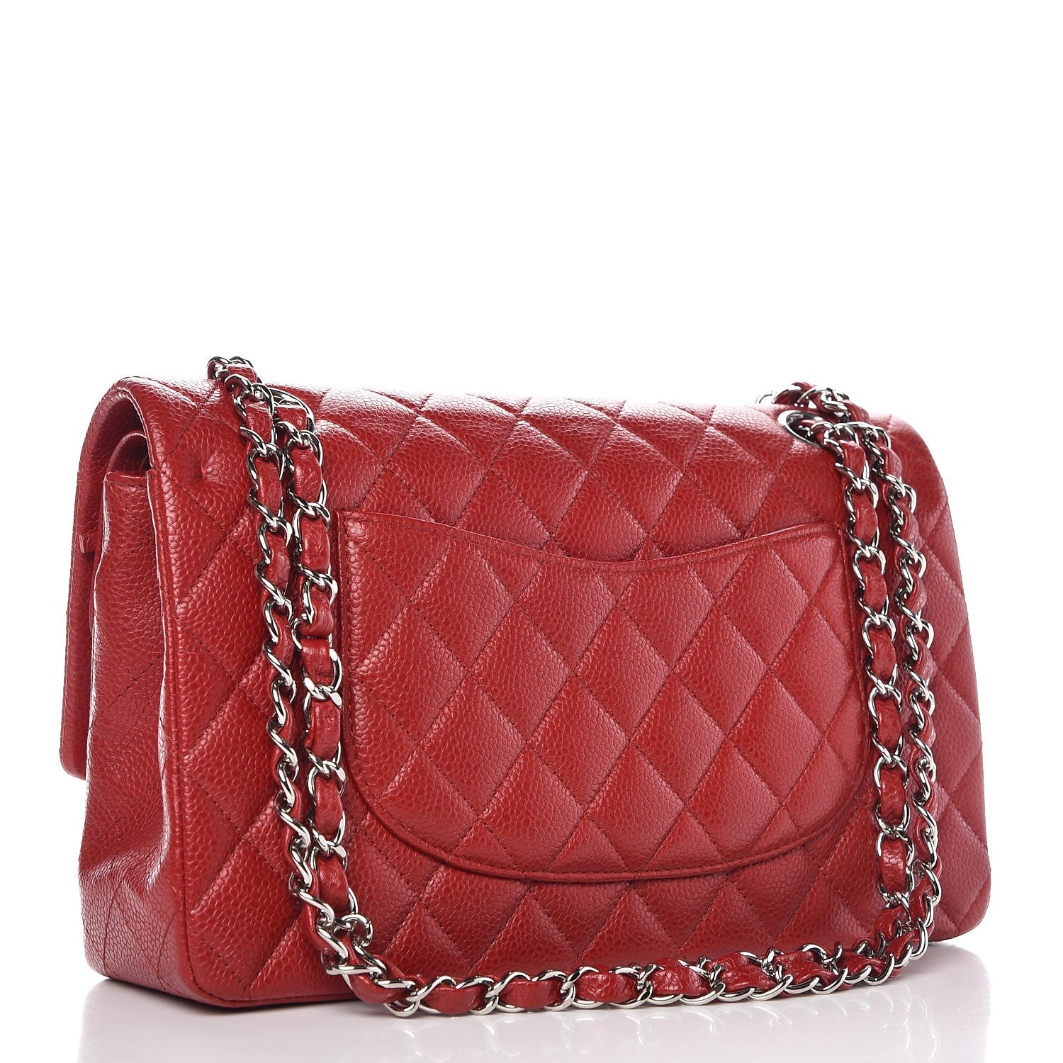 Chanel Caviar Quilted Medium Double Flap Dark Red 4 of 10