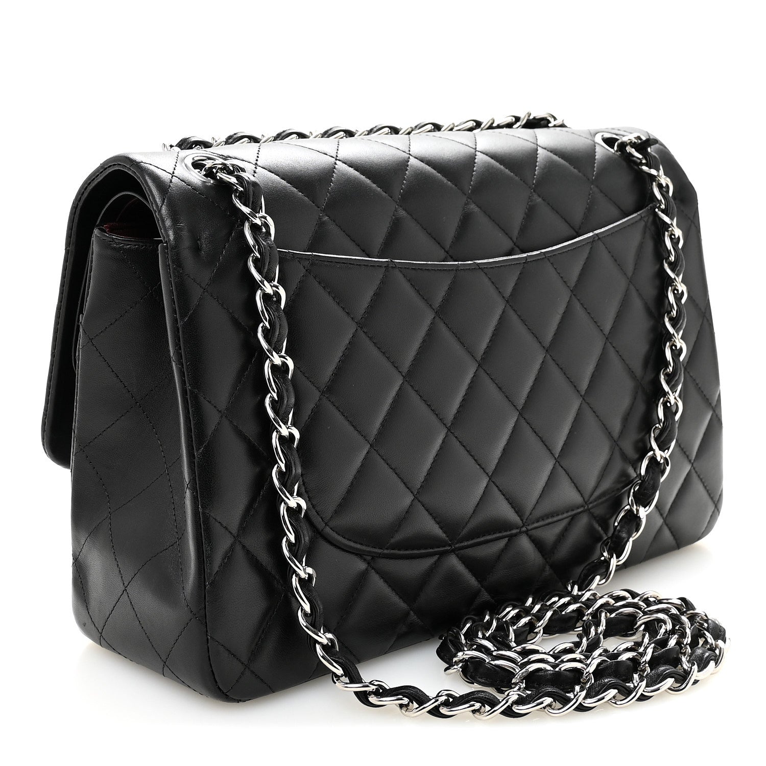 Chanel Lambskin Quilted Jumbo Double Flap Black 3 of 10