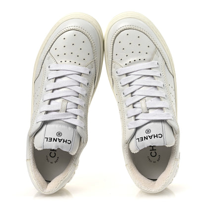 Chanel Calfskin Womens Logo Sneakers 38 White 2 of 11