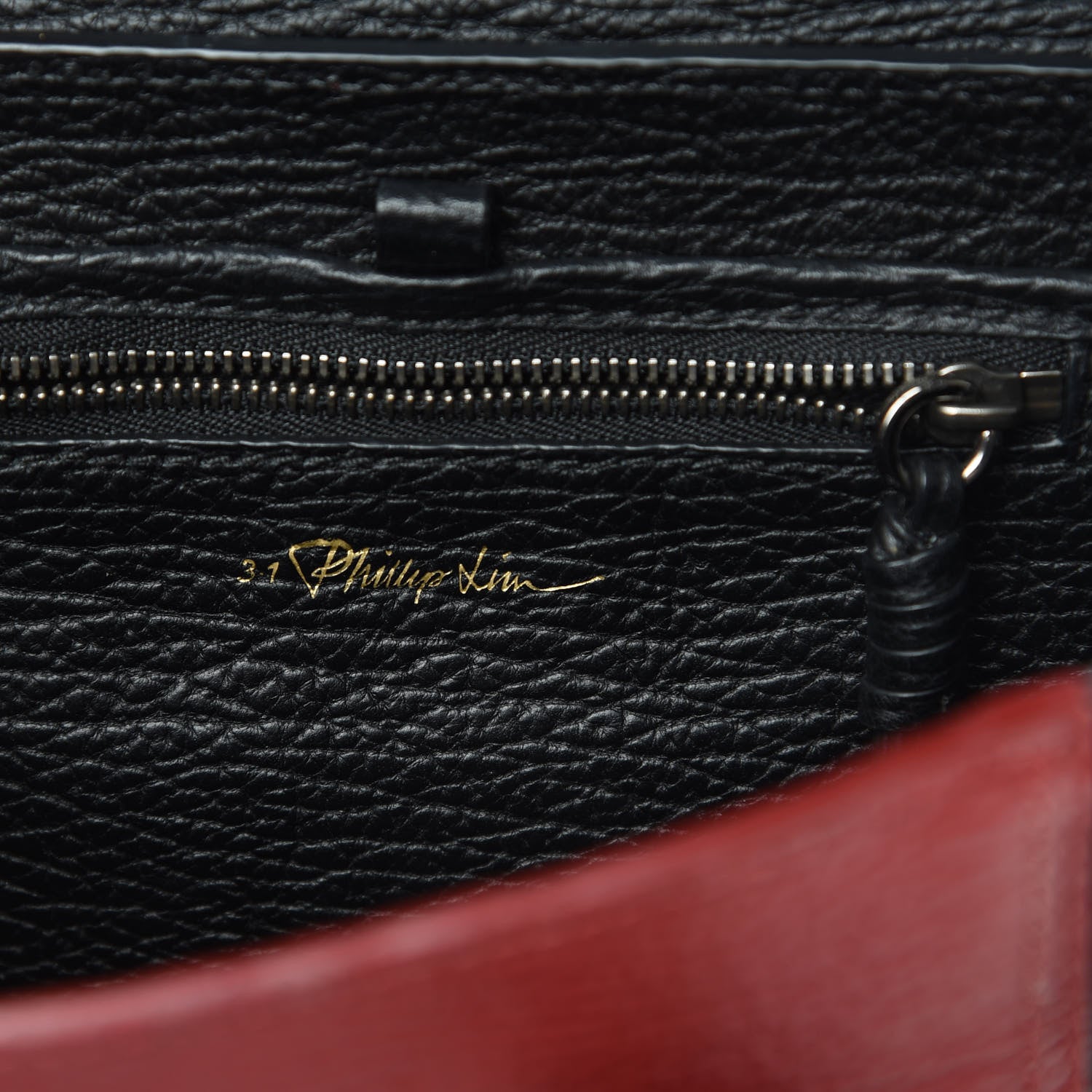3.1 Phillip Lim 3.1 Textured Calfskin Mini Pashli Satchel Crimson Black 6 of 15