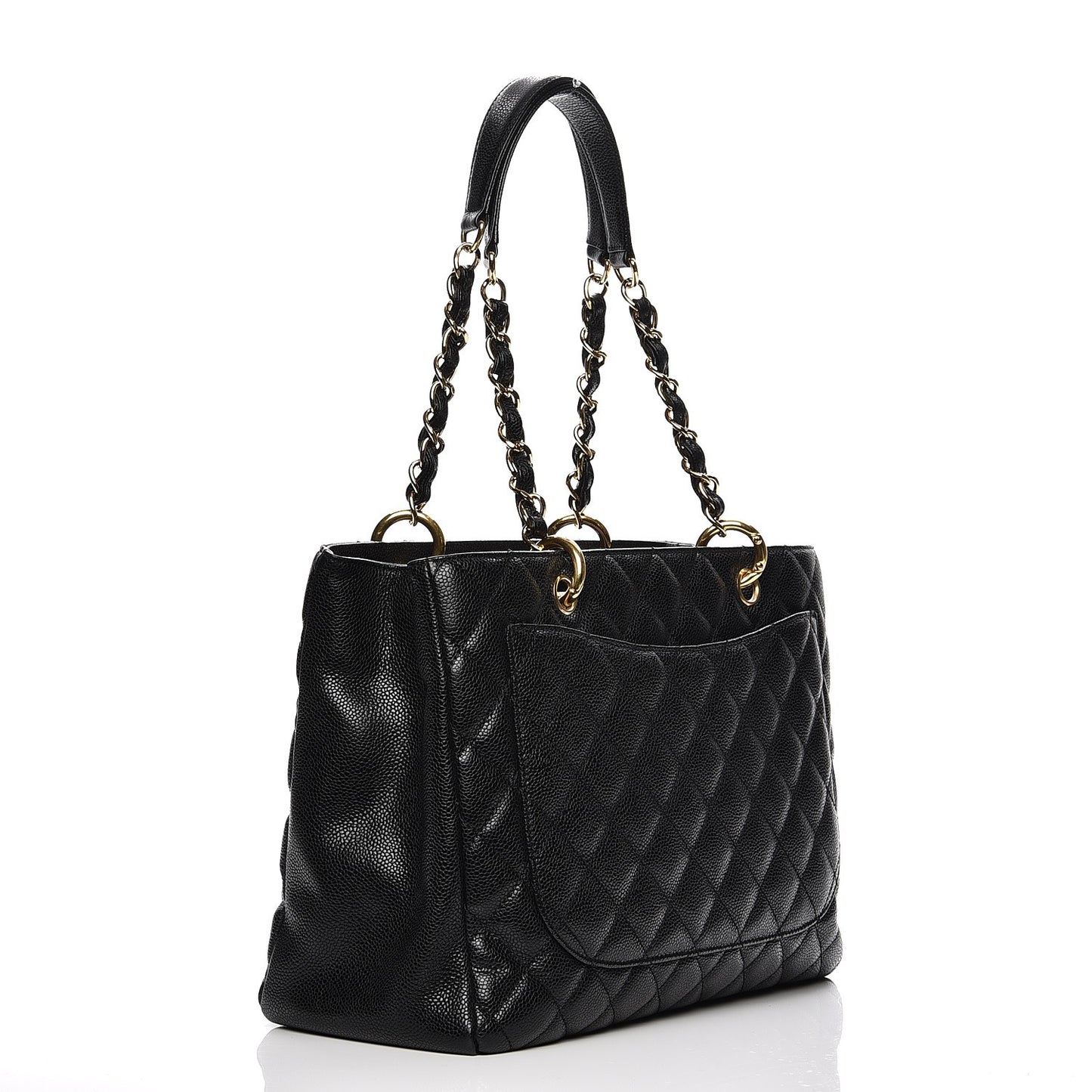Caviar Quilted Grand Shopping Tote GST Black
