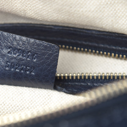 Gucci Calfskin Vintage Web Small Boston Navy Blue 7 of 12