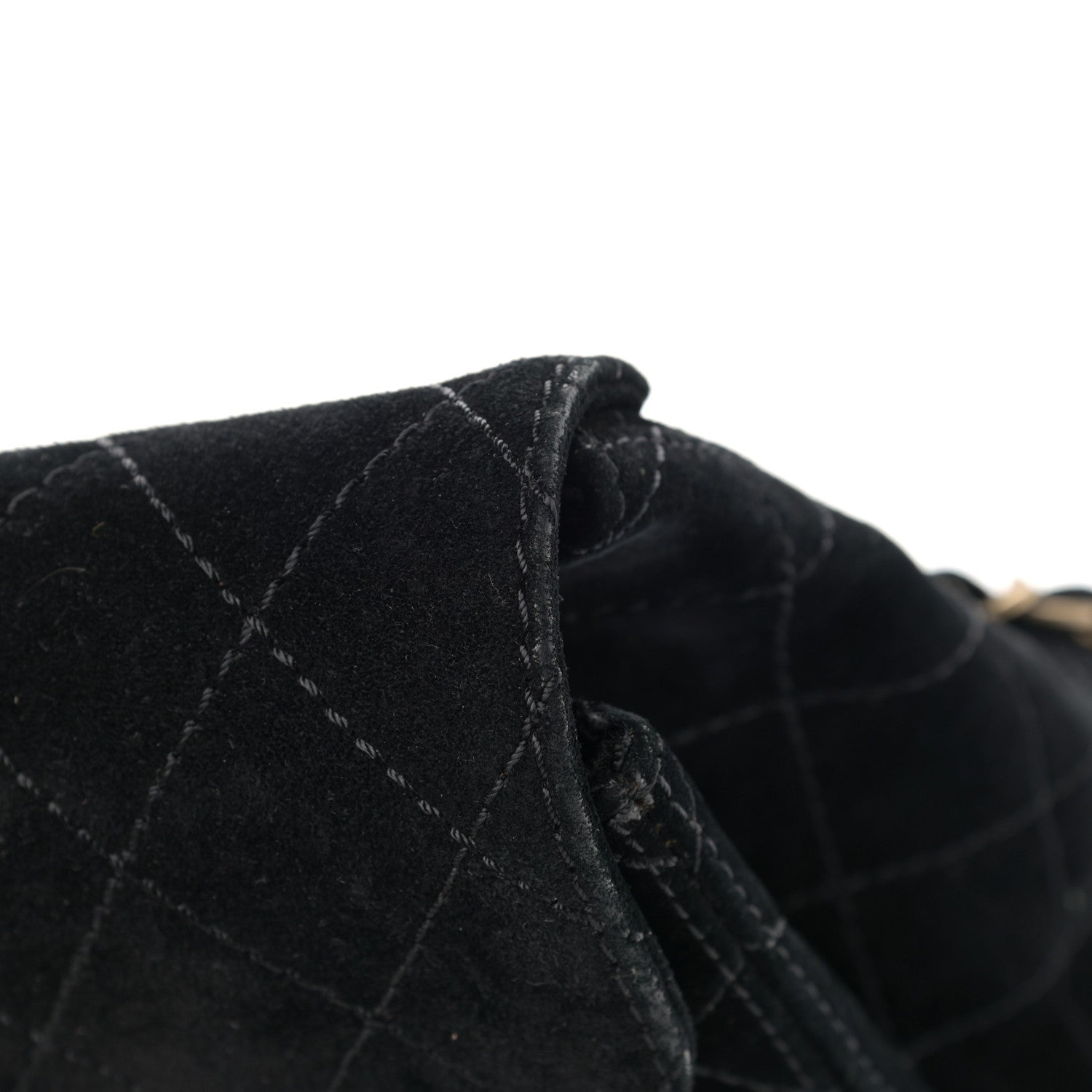 Chanel Suede Stitched Single Flap Black 15 of 16