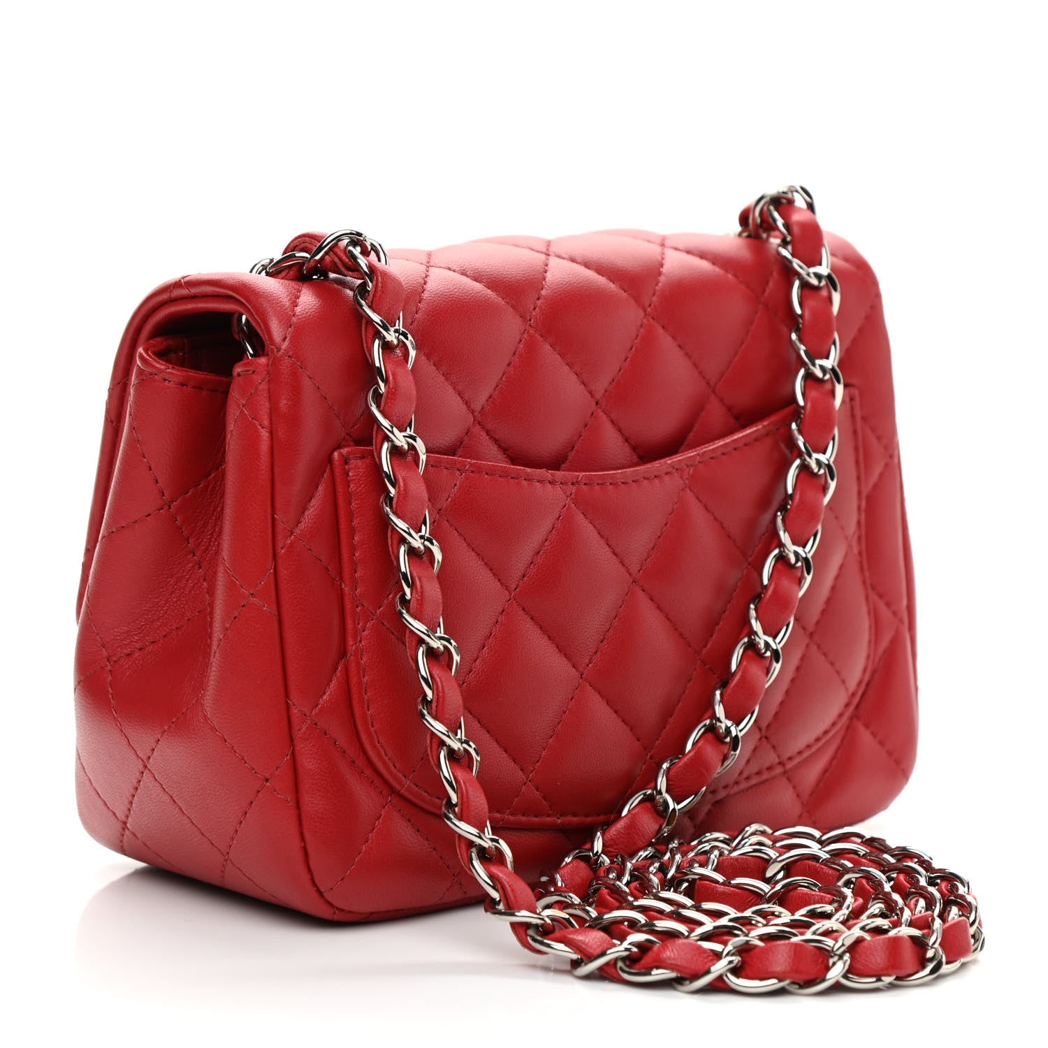 Chanel Lambskin Quilted Mini Square Flap Red 3 of 9