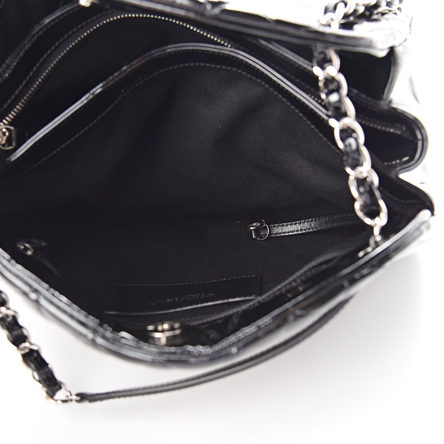 Chanel Patent Quilted Large Just Mademoiselle Bowling Bag Black 7 of 12
