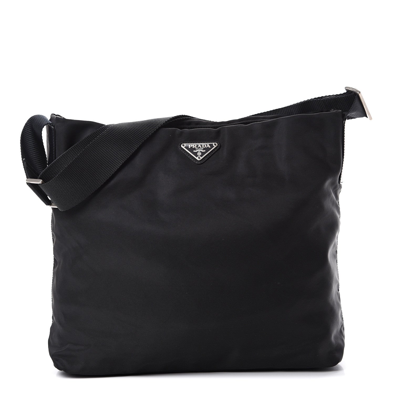 Prada Nylon Flat Messenger Bag Black 1 of 10