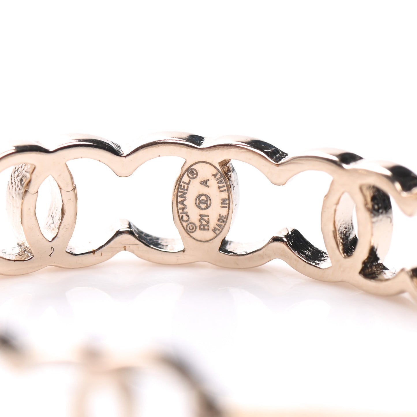 Metal CC Hoop Earrings Gold