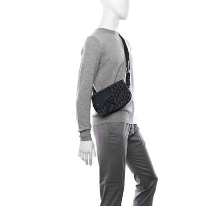 Christian Dior Oblique Saddle Messenger Pouch Blue Black 2 of 13