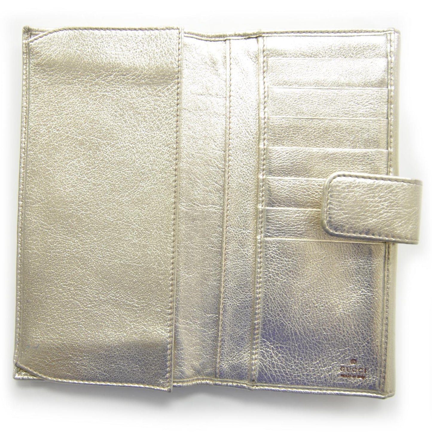 Leather Britt Continental Wallet Metallic Gold