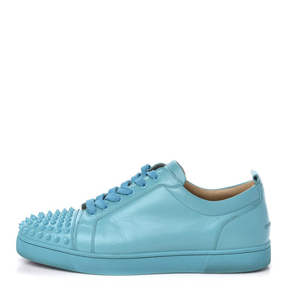 Christian Louboutin Calfskin Mens Louis Junior Spikes Flat Sneakers 43.5 Turquoise 1 of 11