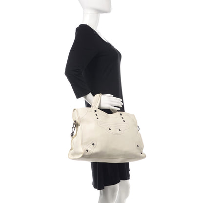 Balenciaga Veau Soyeux Bi-Color Perforated Blackout Hardware City White Black 2 of 15
