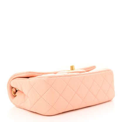 Chanel Lambskin Quilted Mini Rectangular Pearl Crush Flap Coral 4 of 11