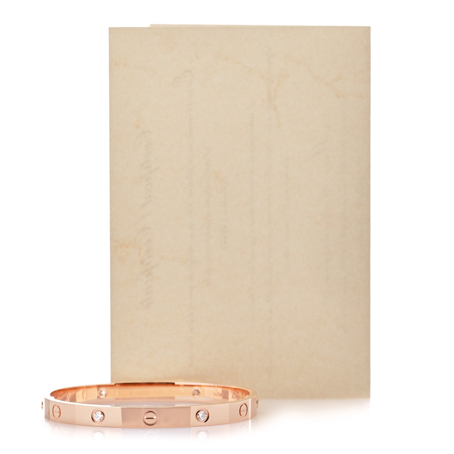 Cartier 18K Pink Gold 4 Diamond LOVE Bracelet 18 6 of 6
