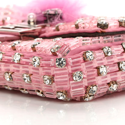 Fendi Crystal Beaded Monster Baguette Belt Bag Pink 10 of 11