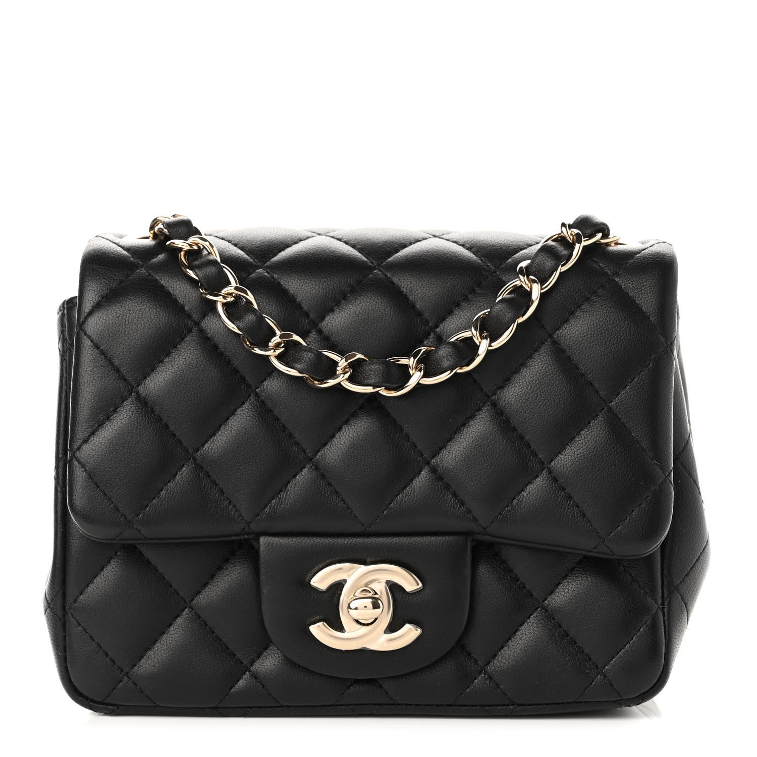 Chanel Lambskin Quilted Mini Square Flap Black 1 of 11