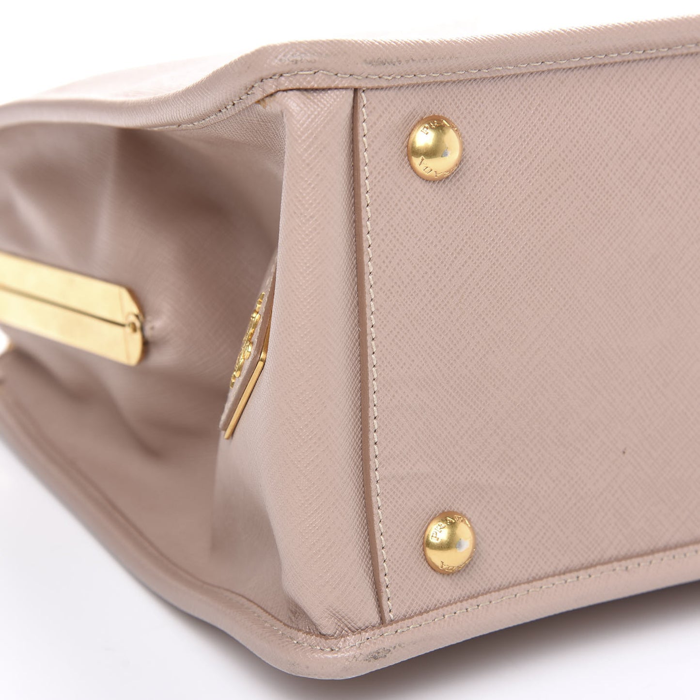 Saffiano Frame Top Handle Bag Cammeo