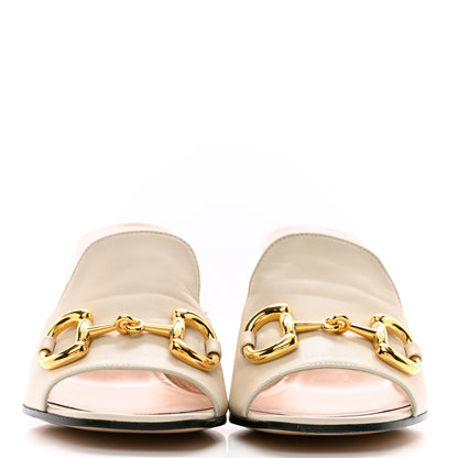 Gucci Nappa Horsebit 75mm Slide Sandals 37 Mystic White 2 of 9