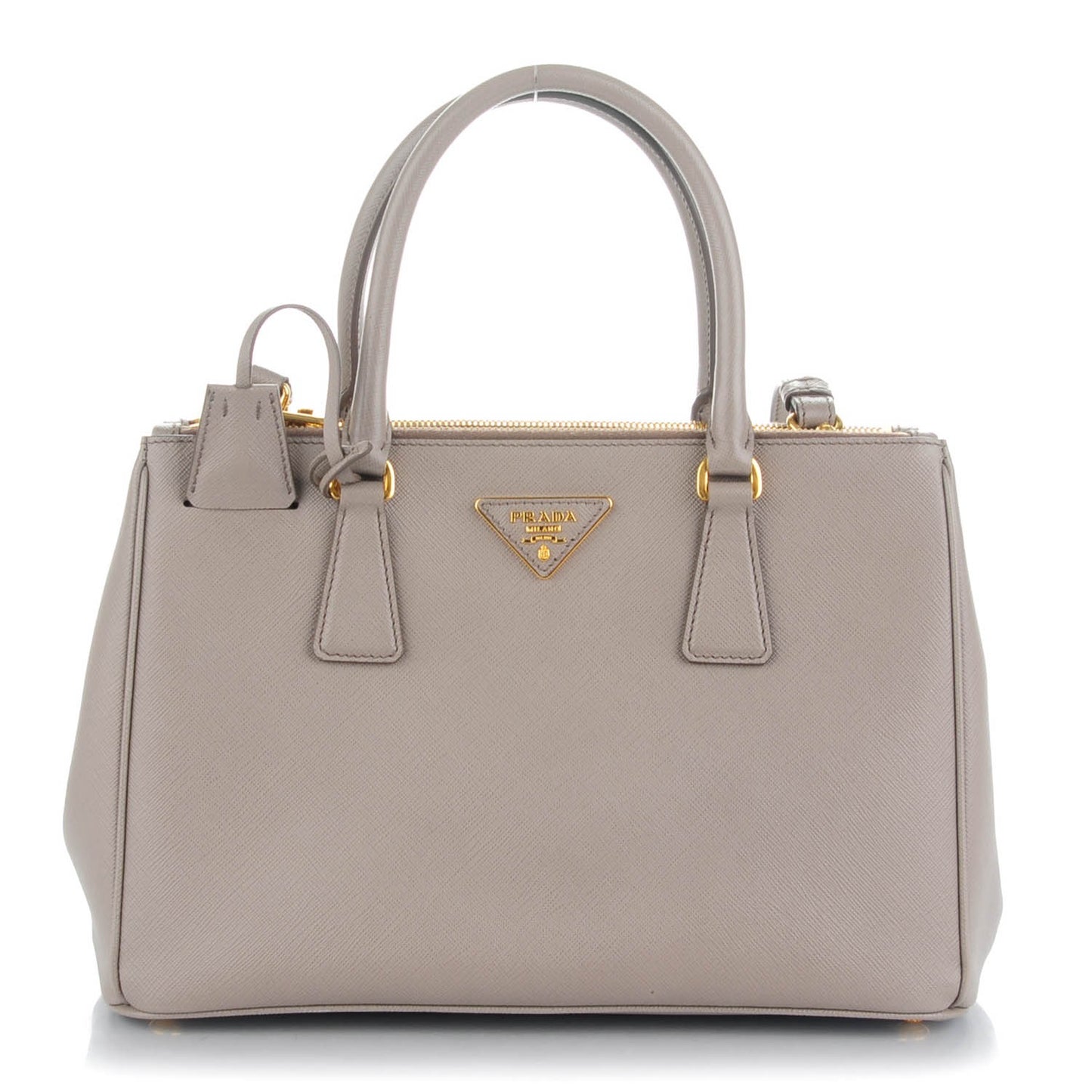 Saffiano Small Galleria Double Zip Tote Argilla