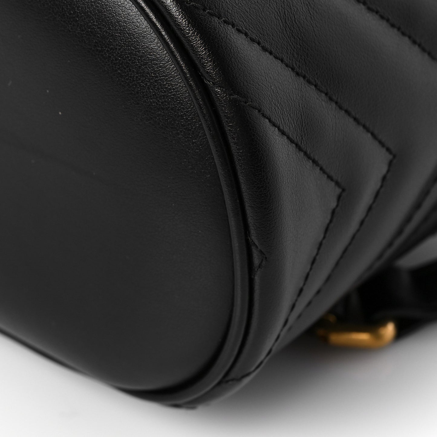 Calfskin Matelasse Mini GG Marmont Round Backpack Black