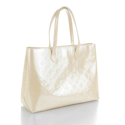 Louis Vuitton Vernis Wilshire MM Blanc Corail 3 of 7