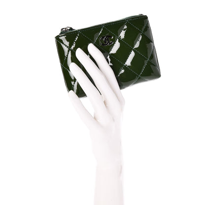 Chanel Patent Quilted Key Holder Case Green 2 of 7