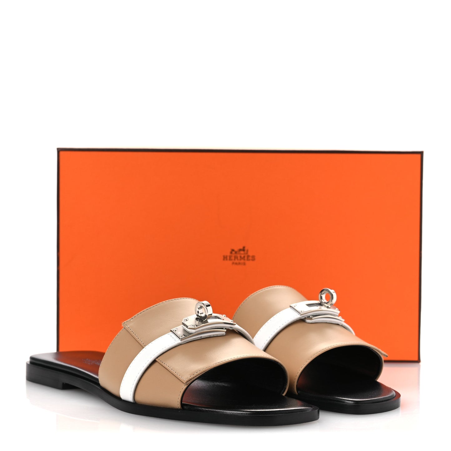 Calfskin Giulia Sandals 38 Beige Albinos White