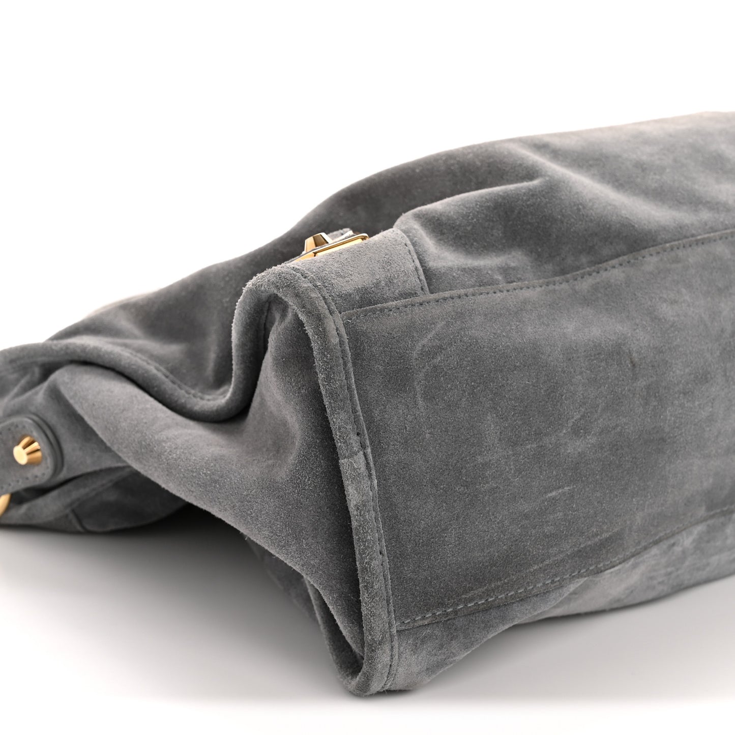 Suede Gold Metallic Edge Hardware City Gris Plomb