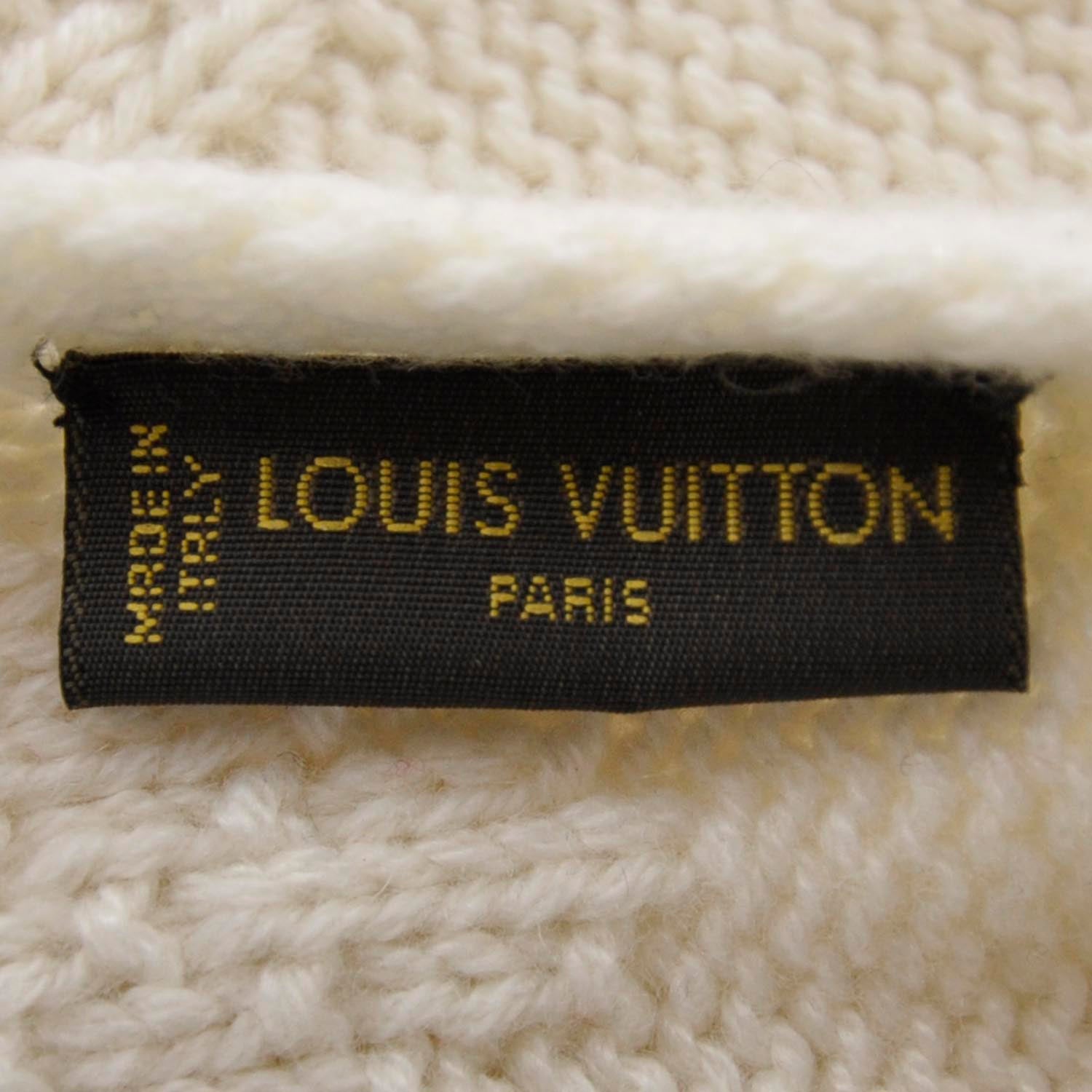 Louis Vuitton Monogram Cashmere Poliana Snow Scarf White 3 of 4
