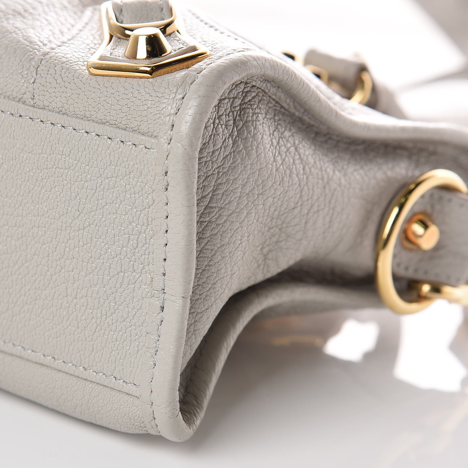 Balenciaga Chevre Gold Metallic Edge Hardware Mini City Gris Glace 9 of 9