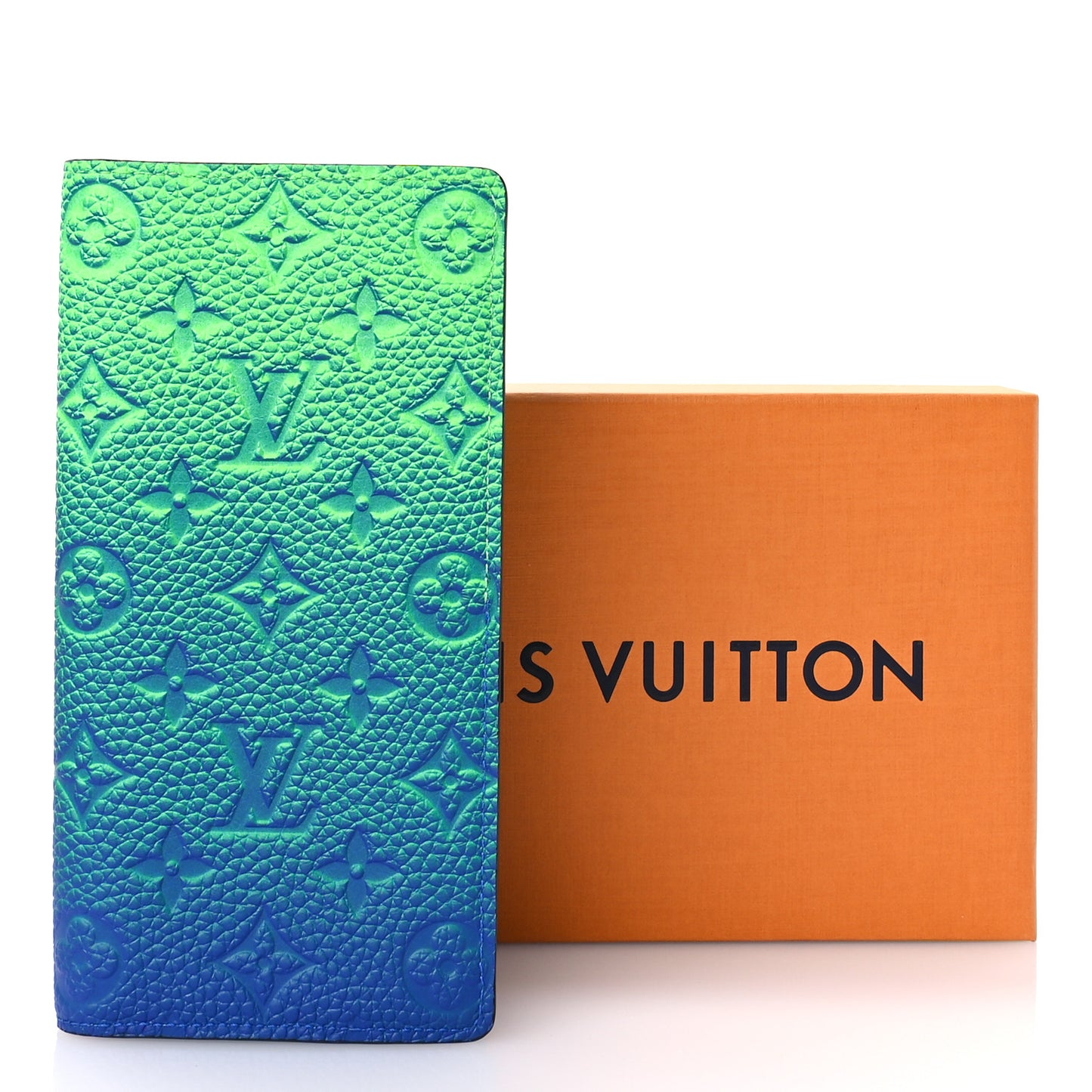 Taurillon Illusion Brazza Wallet Bleu Vert