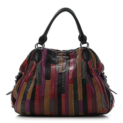 Miu Miu Nappa Large Patchwork Tote Amarena 1 of 17