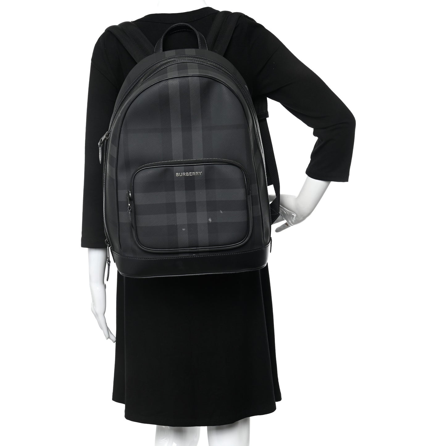 London Check Logo Rocco Backpack Charcoal