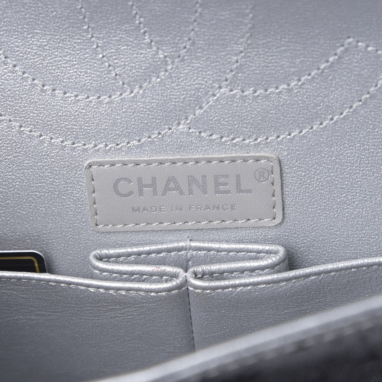 Chanel Metallic Caviar Quilted 2.55 Reissue 226 Flap Silver Black 7 of 9